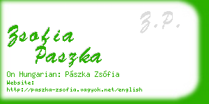 zsofia paszka business card