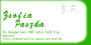 zsofia paszka business card